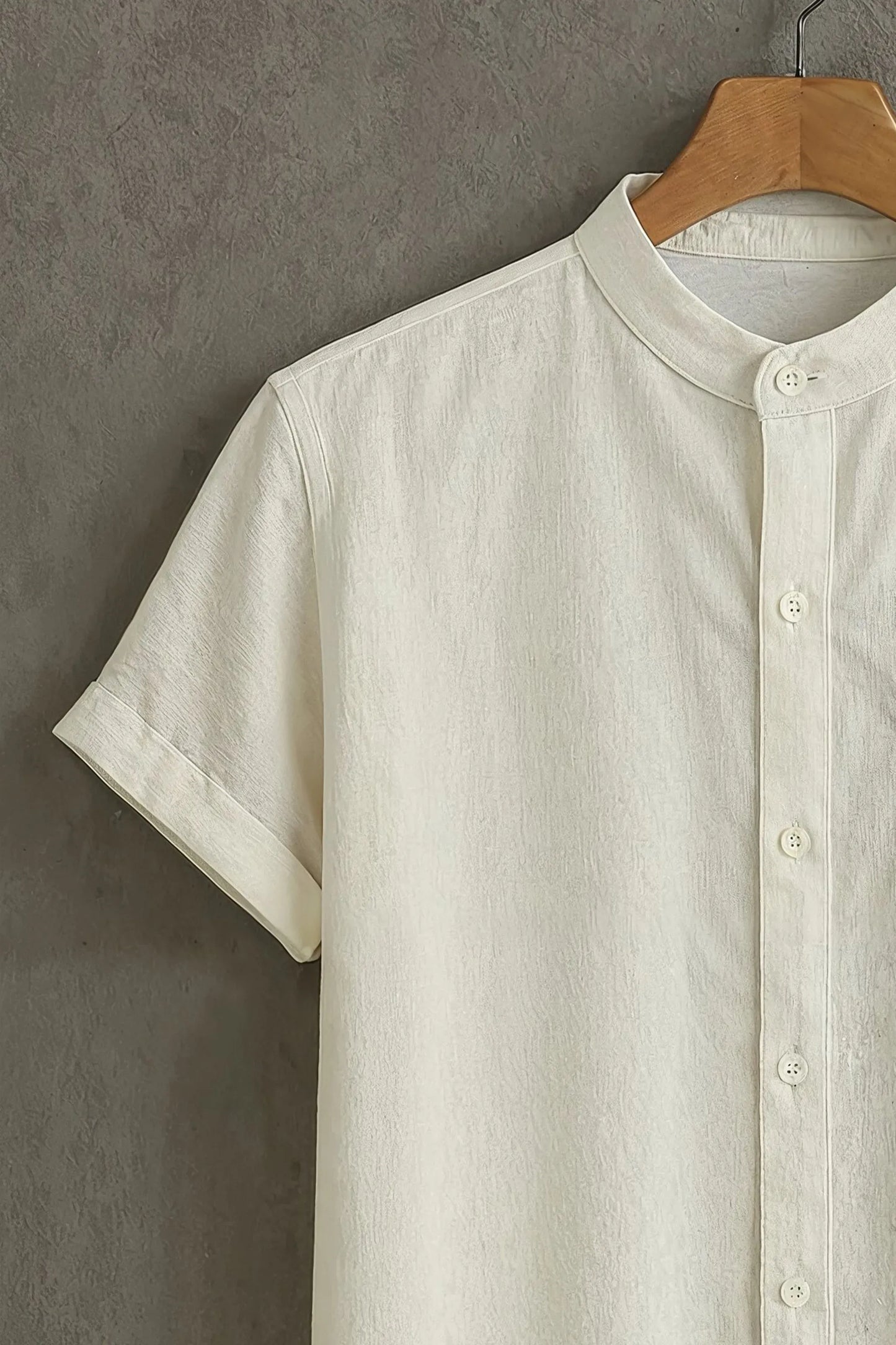Premium Black Cat Graphic Mandarin Collar Shirt